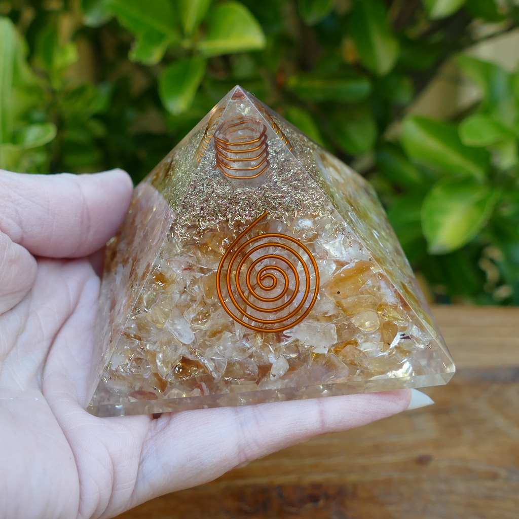 Orgone Pyramids with Citrine Crystals