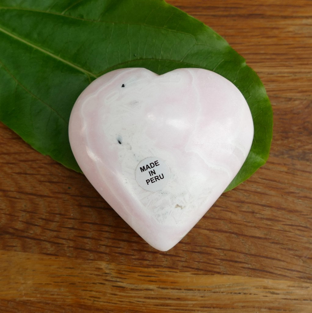 pink mangano calcite heart