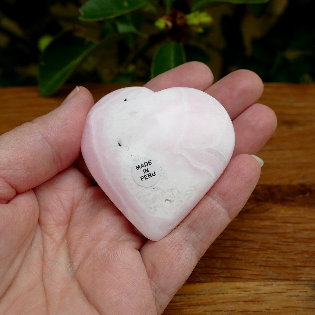 pink mangano calcite heart