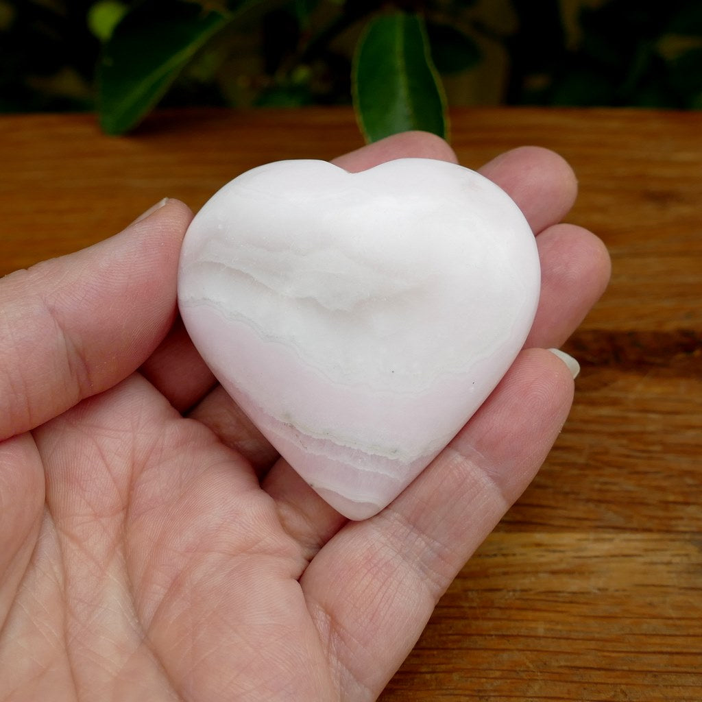 pink mangano calcite heart