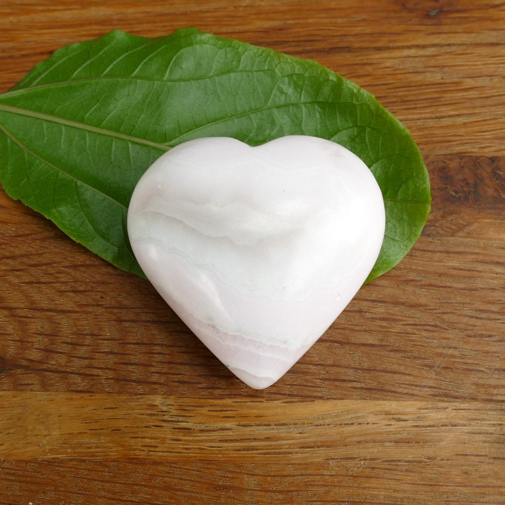 pink mangano calcite heart