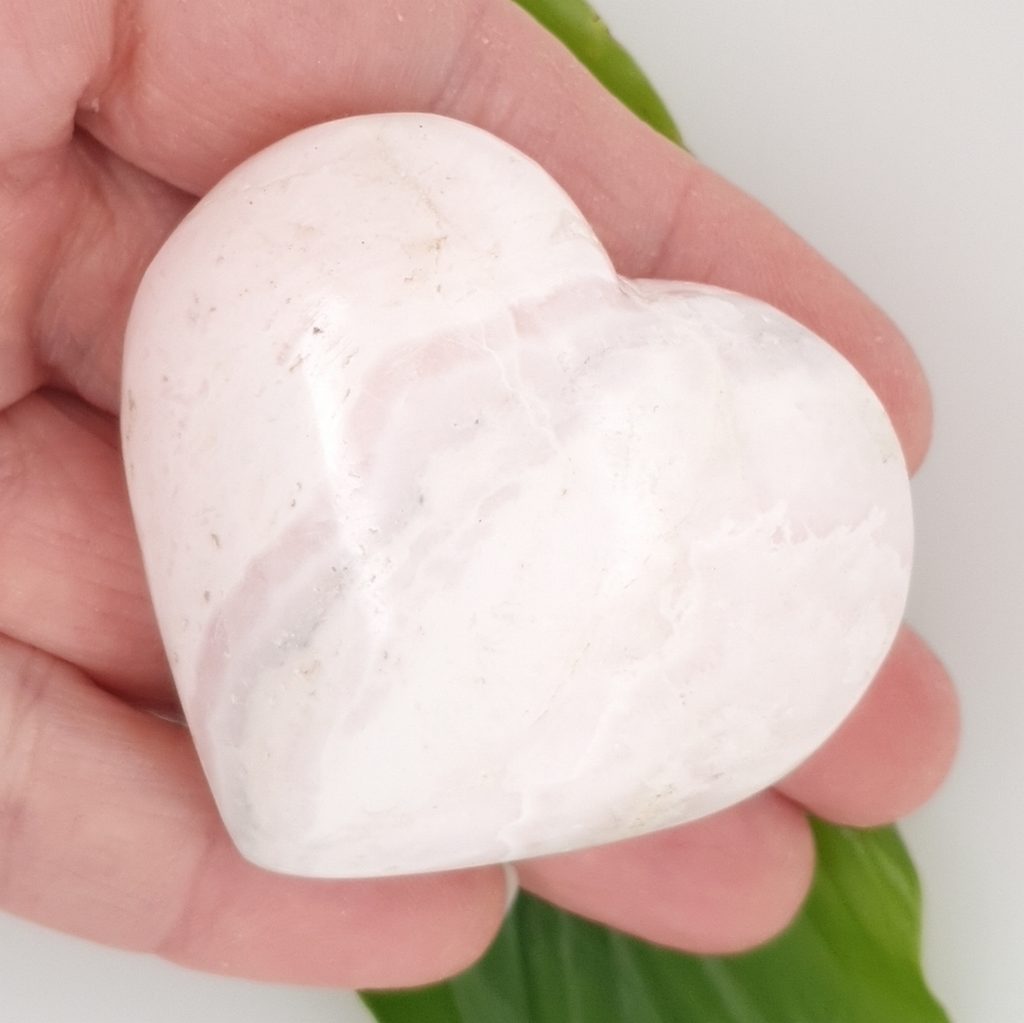 pink mangano crystal heart