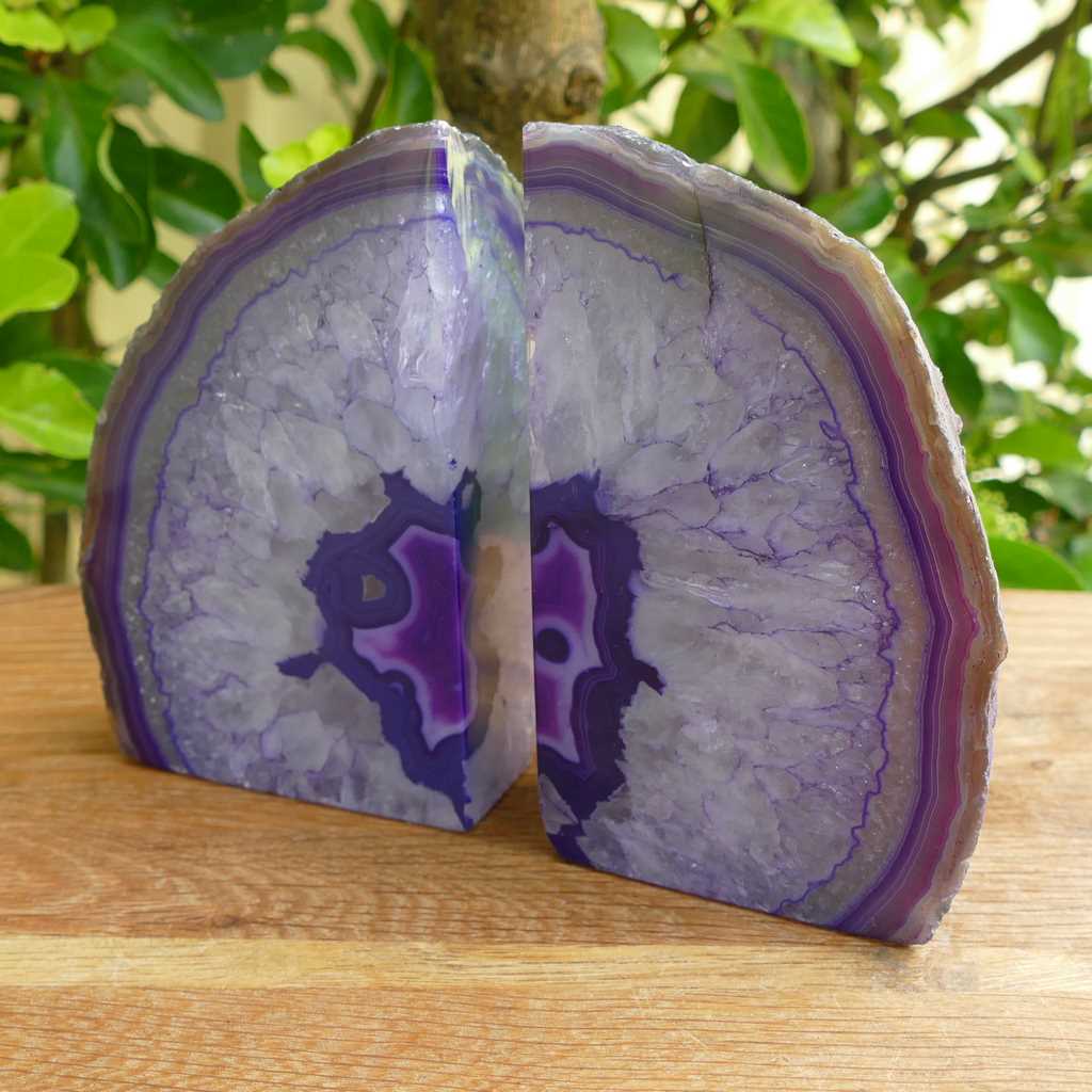 purple agate bookends