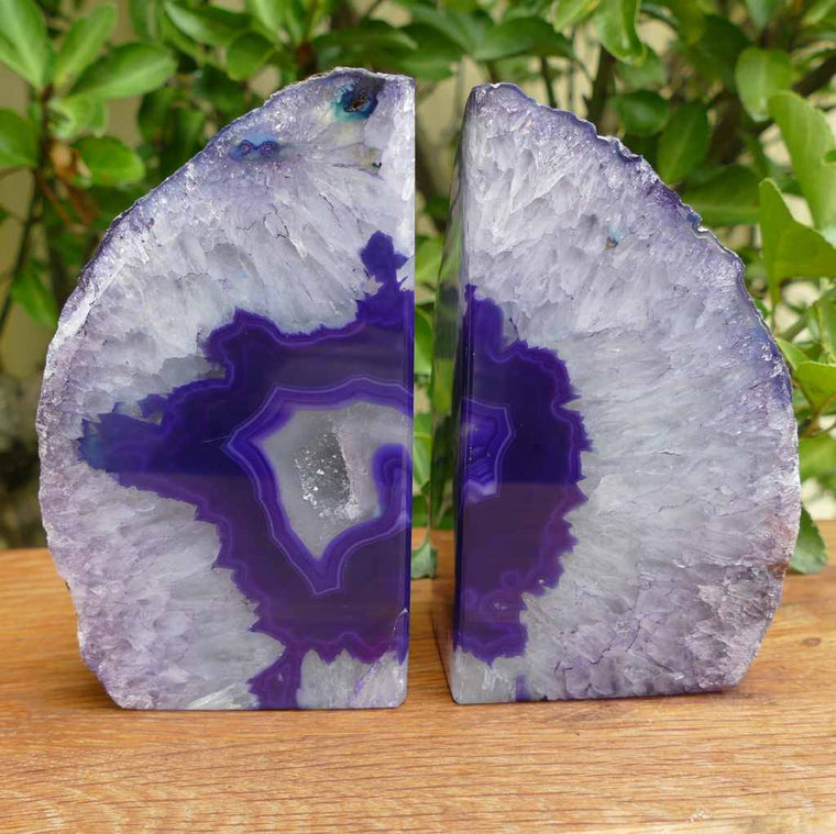 purple agate bookend