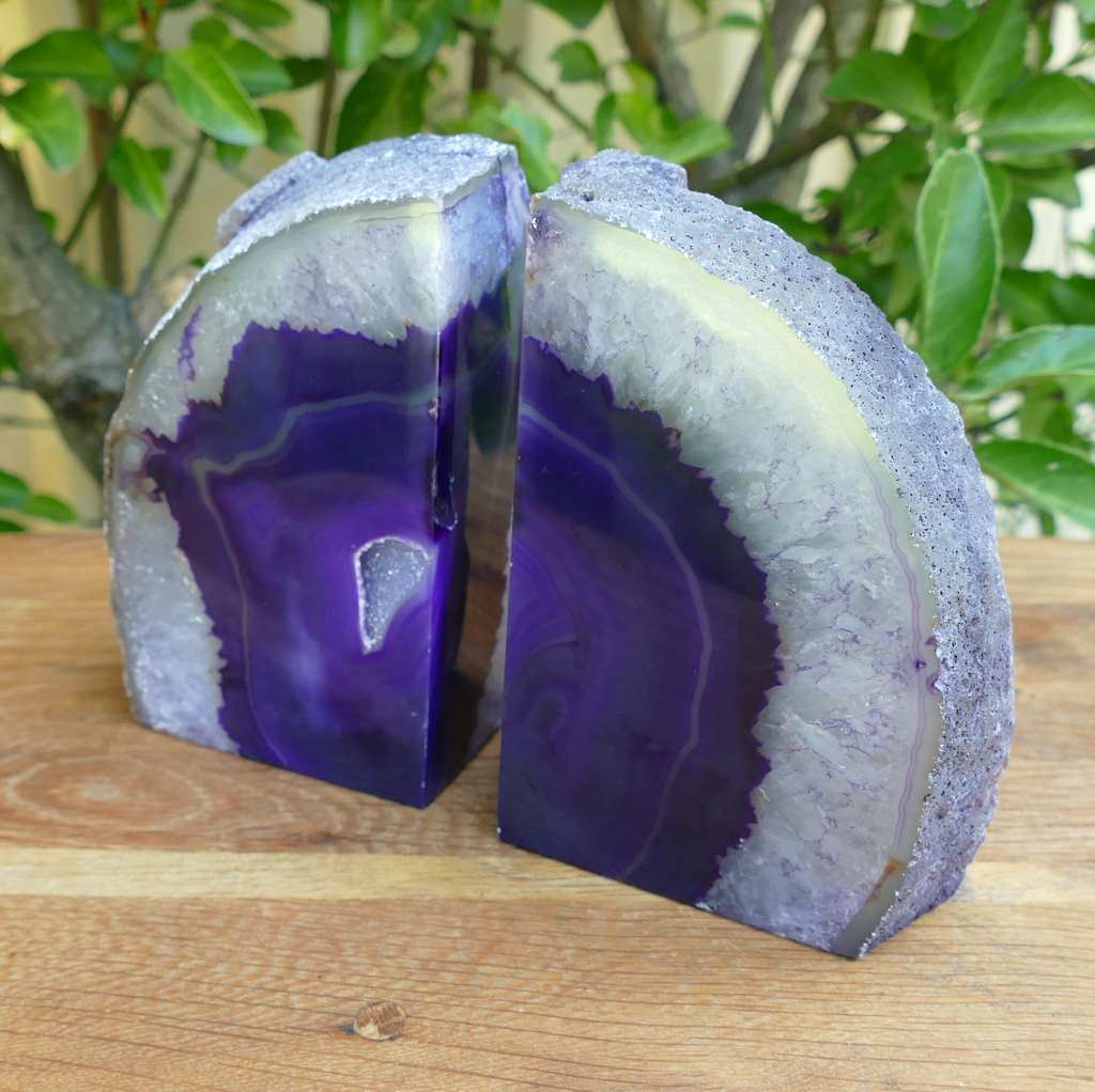 Agate Bookends Australia Purple - Decorative Agate Bookends Polished