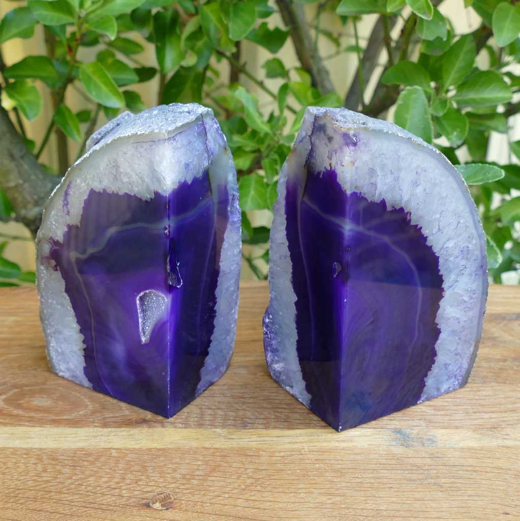 Agate Bookends Australia Purple - Decorative Agate Bookends Polished
