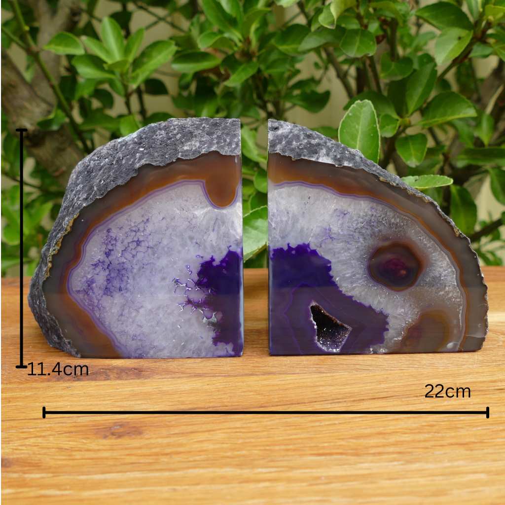purple agate bookends