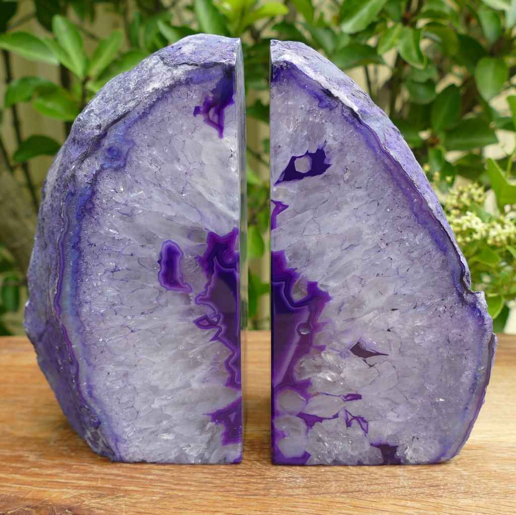 purple agate bookends