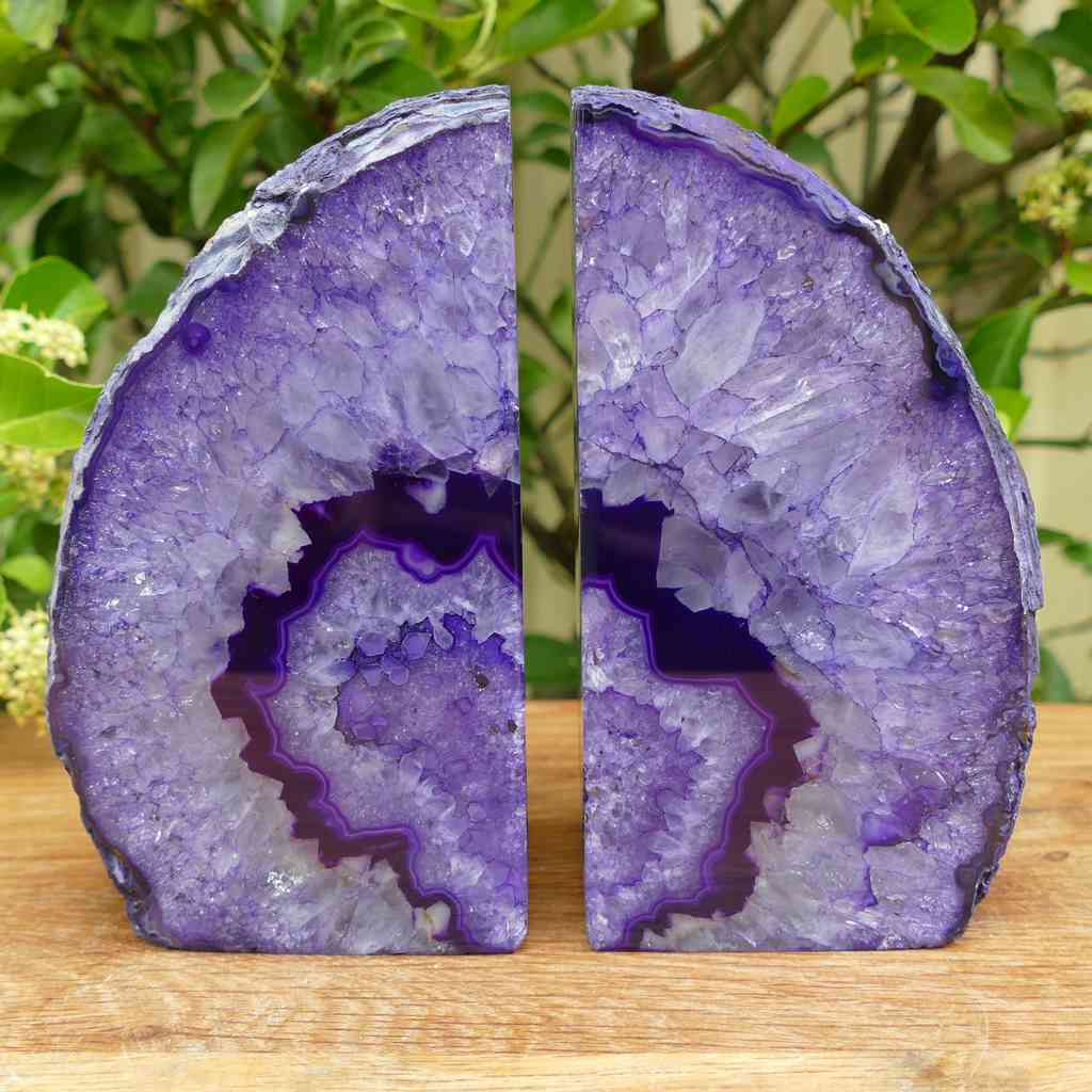 purple agate bookends