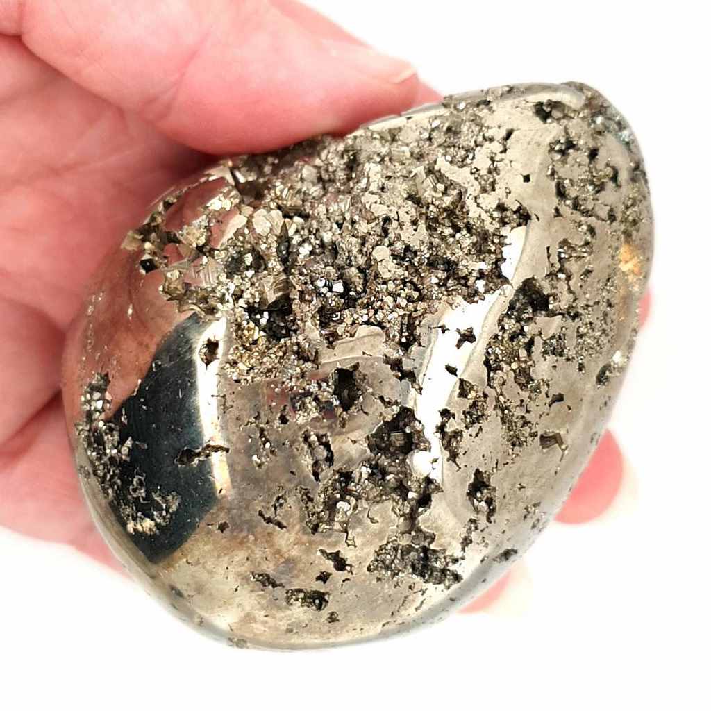 Pyrite Crystal Egg with Healing Properties
