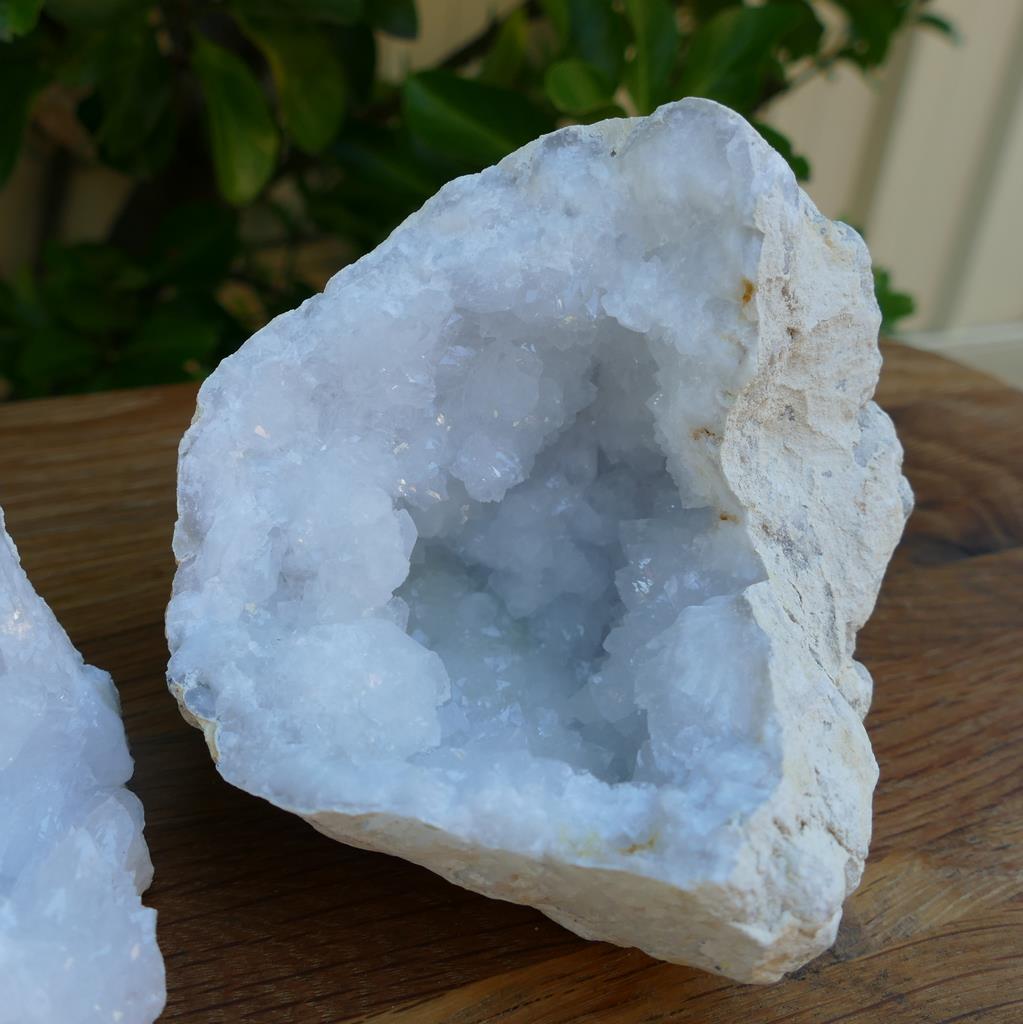 Friendship Stones - Quartz with Calcite Geode Pair