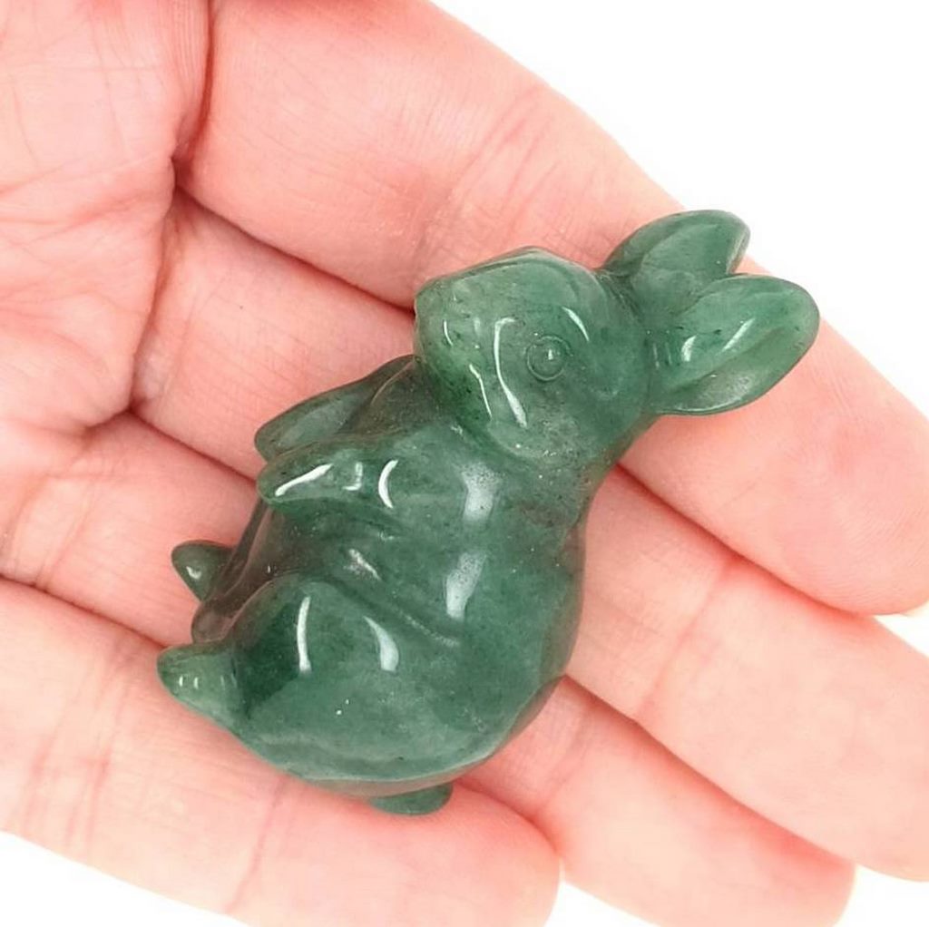 carved crystal rabbit green aventurine