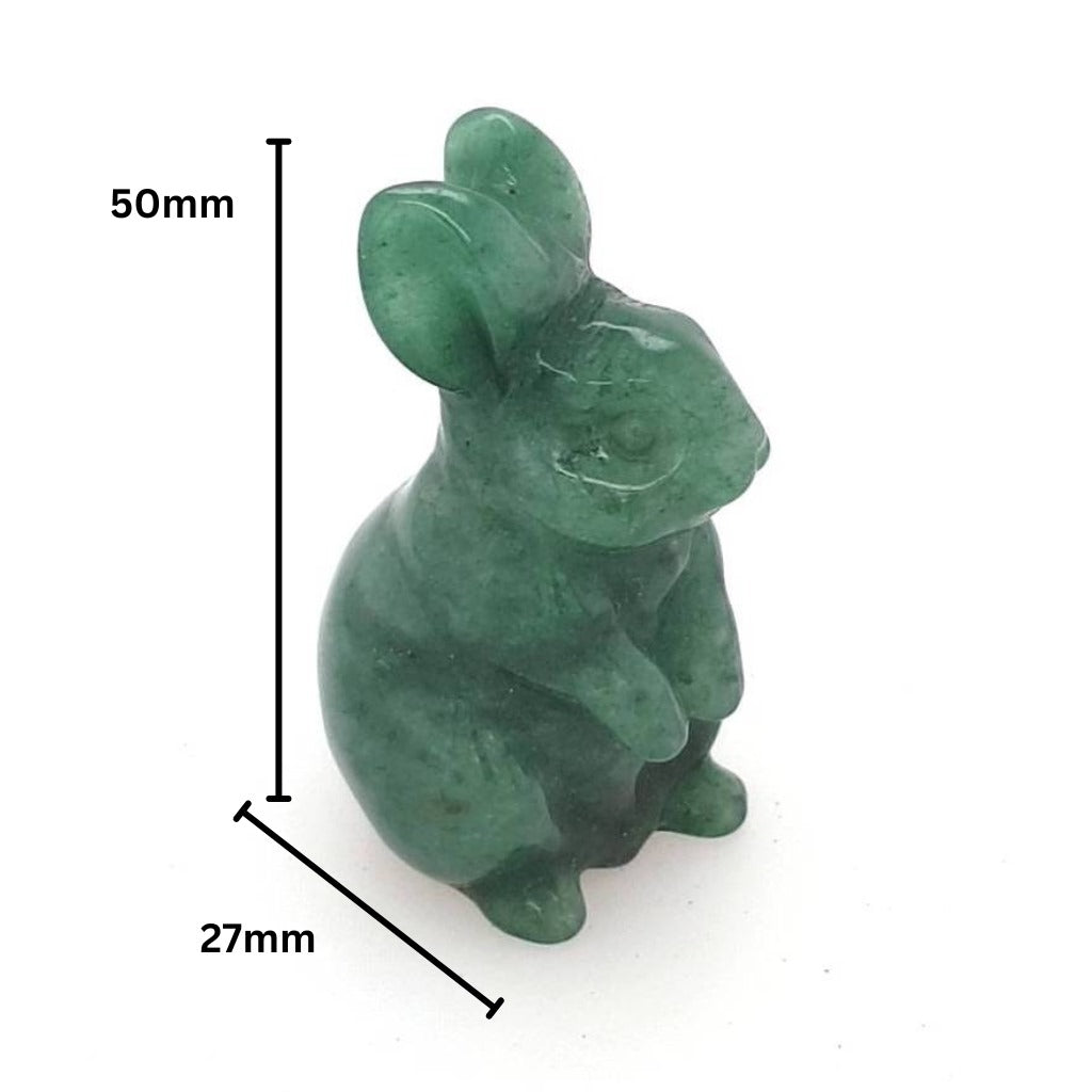 carved crystal rabbit green aventurine