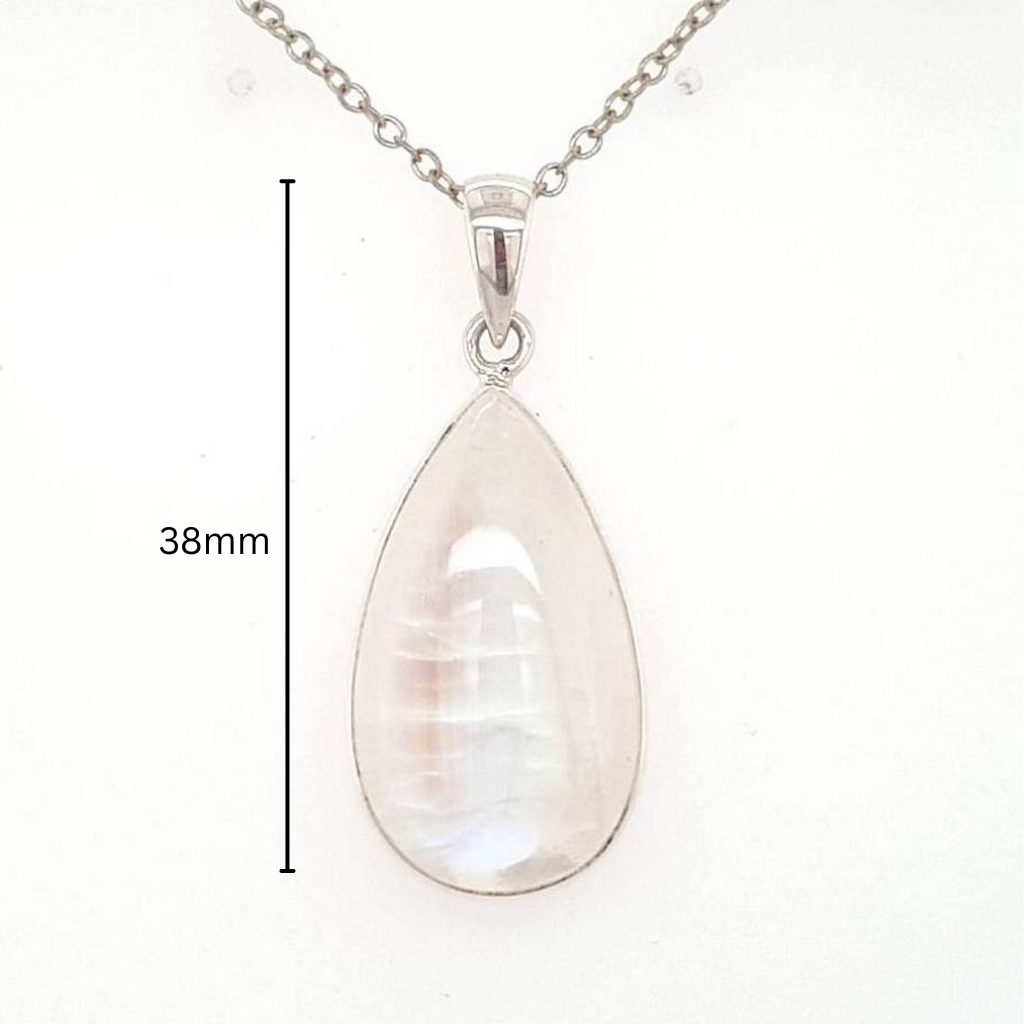 rainbow moonstone crystal pendant