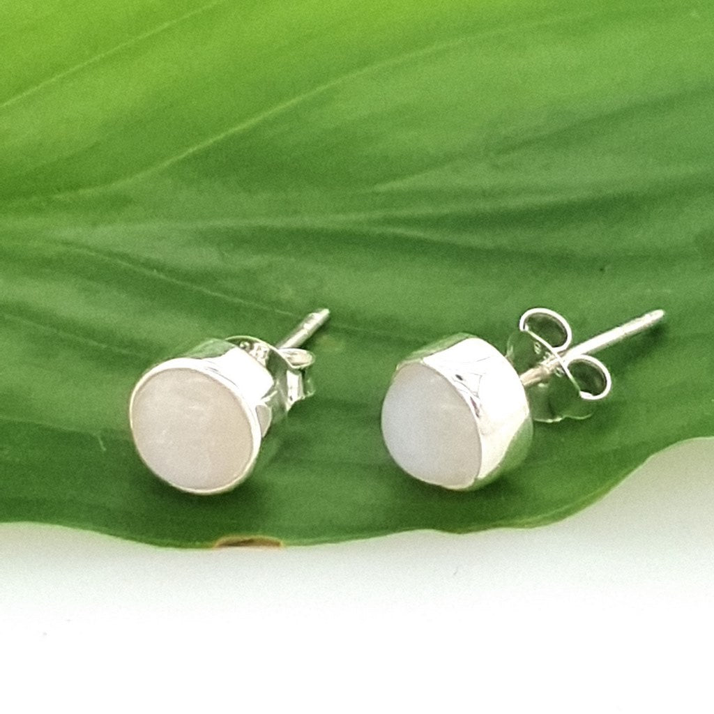 rainbow moonstone stud earrings