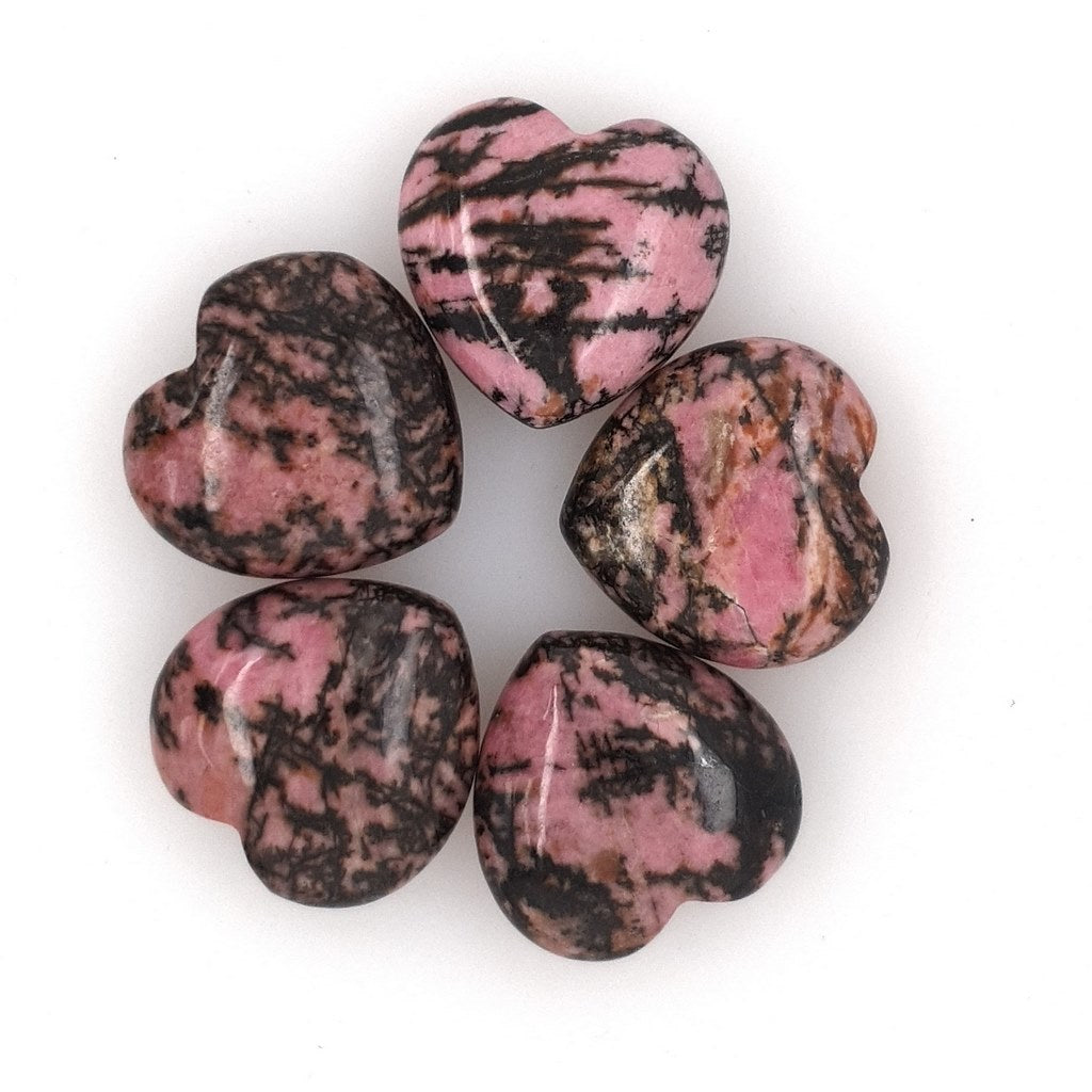 rhodonite crystal hearts