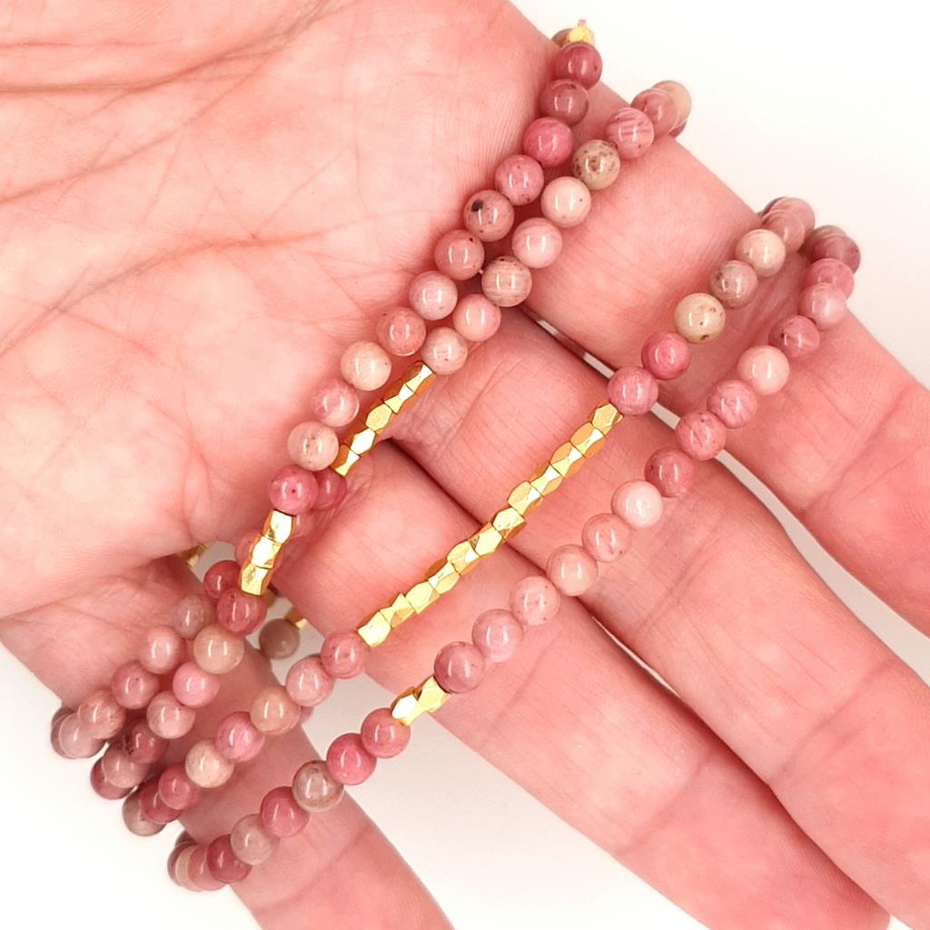 Rhodonite Wrap Bracelet and Necklace Crystal Healing Jewellery