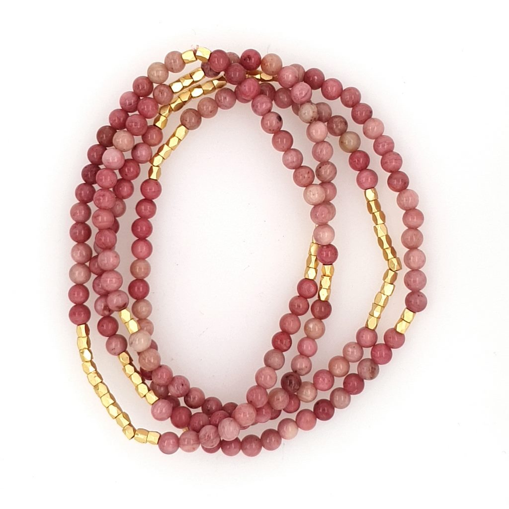 Rhodonite Wrap Bracelet or Necklace