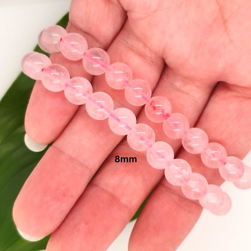 Rose Quartz Love Bracelet 8mm or 12mm Size Stretch Bracelet for Women Healing Jewellery