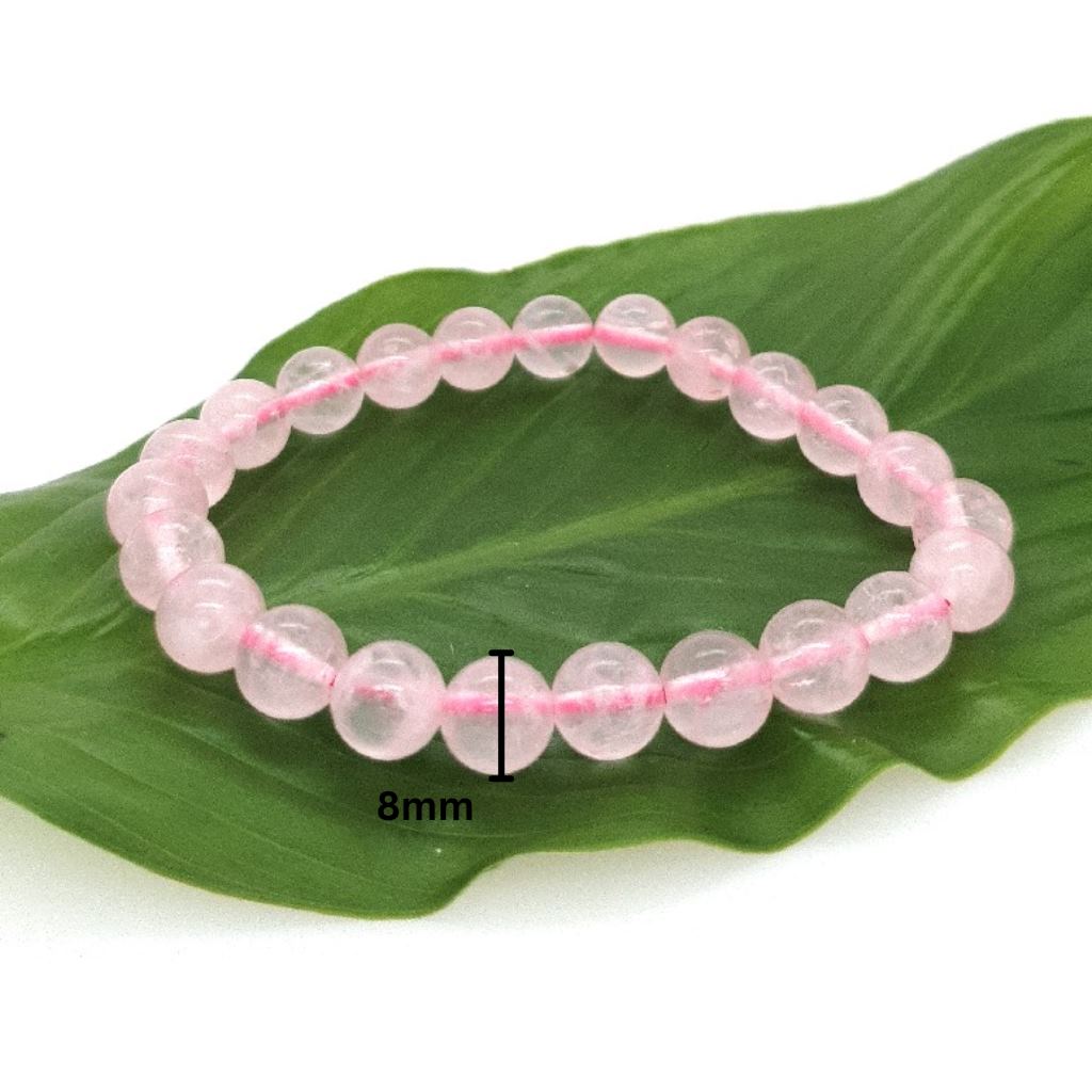 Rose Quartz Love Bracelet 8mm or 12mm Size Stretch Bracelet for Women Healing Jewellery