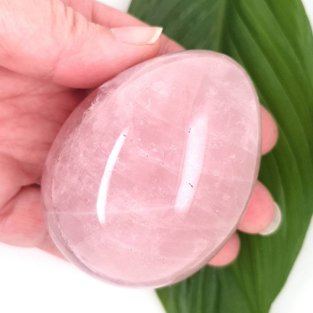 rose quartz crystal egg