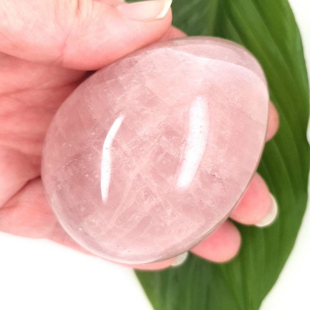 rose quartz crystal egg