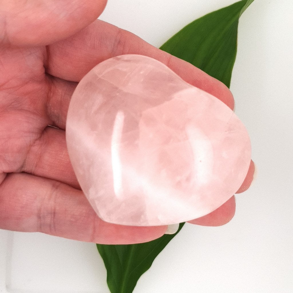 rose quartz crystal heart