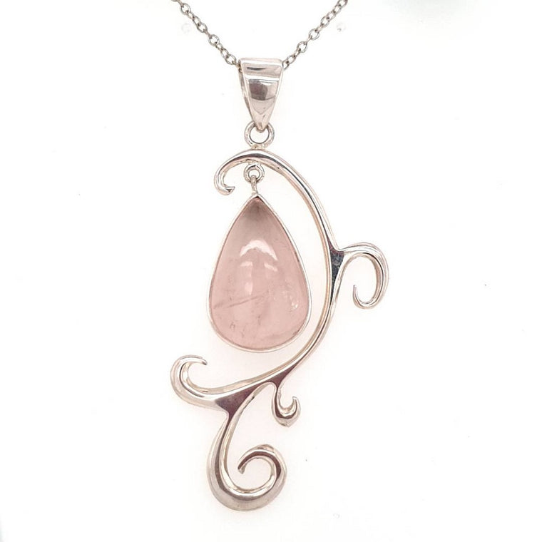 rose quartz crystal pendant