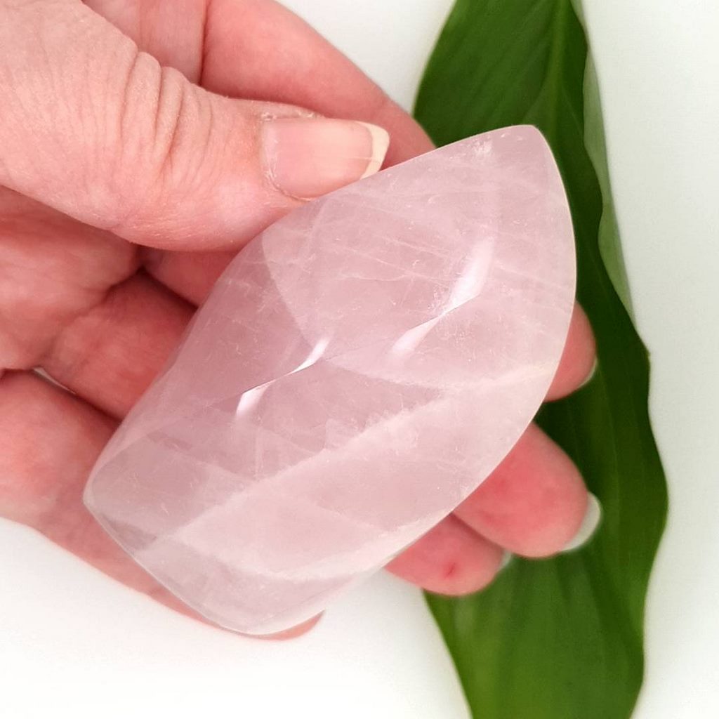 rose quartz crystal flame