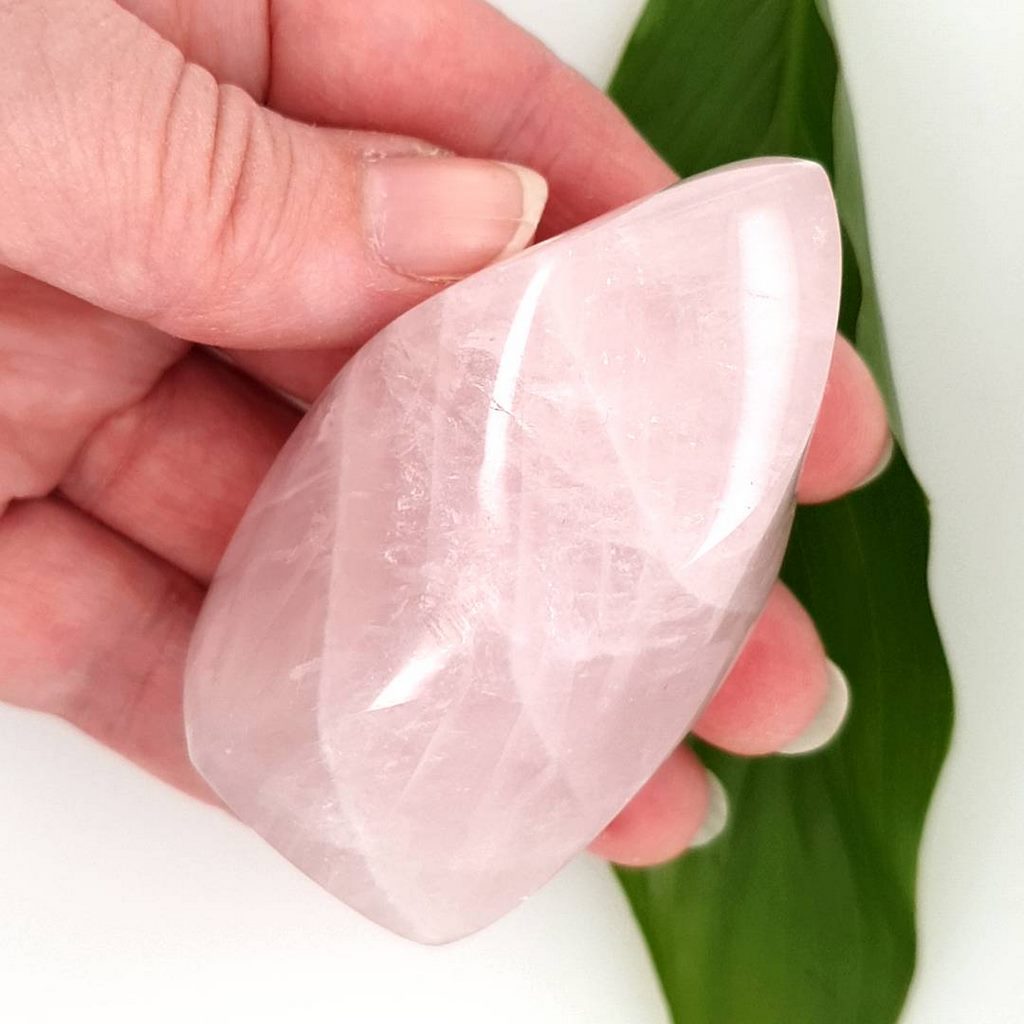 rose quartz crystal flame