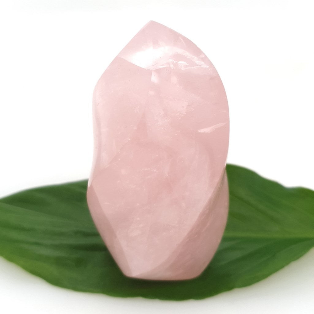 rose quartz crystal flame