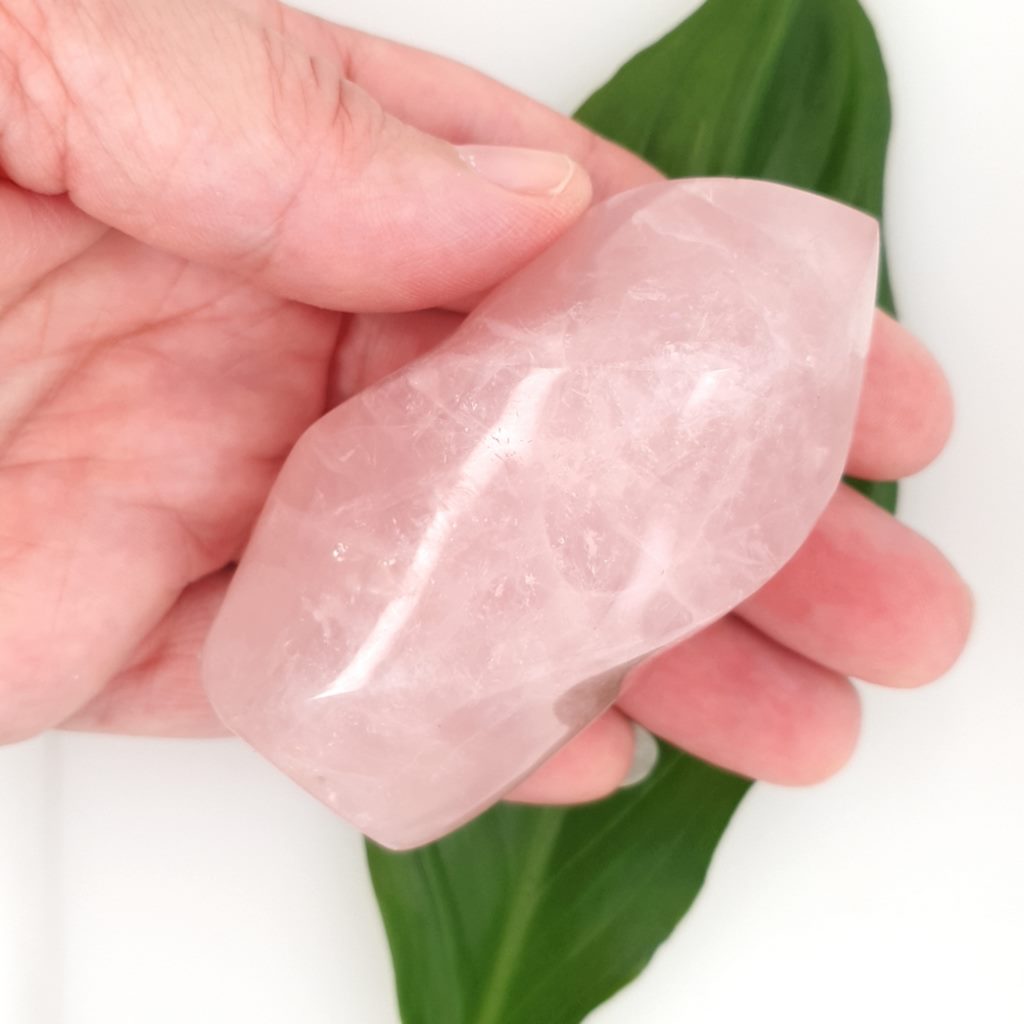 rose quartz crystal flame