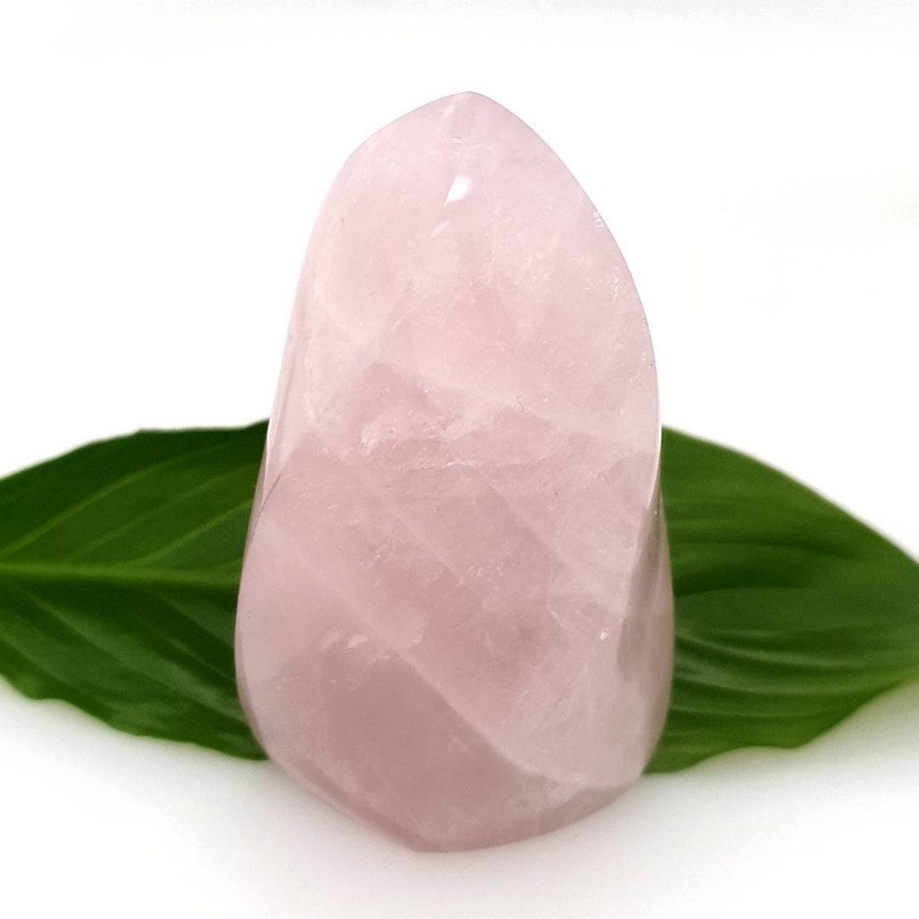 rose quartz crystal flame