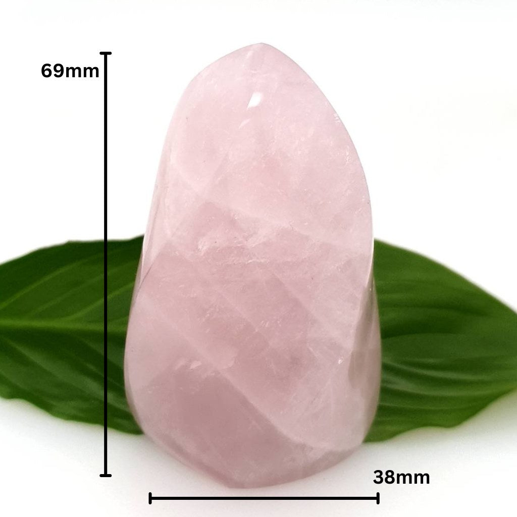 rose quartz crystal flame