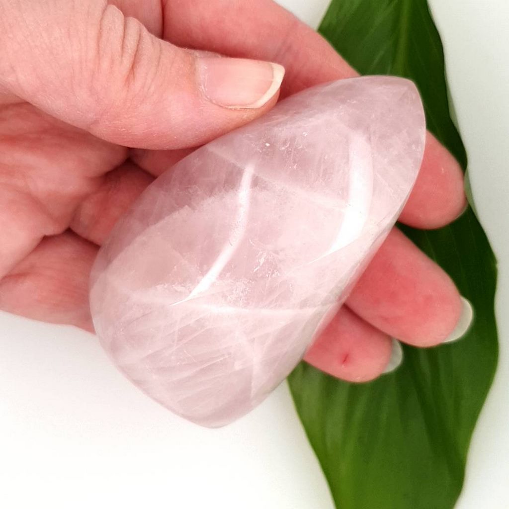 rose quartz crystal flame