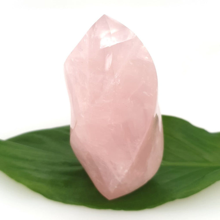 rose quartz crystal flame