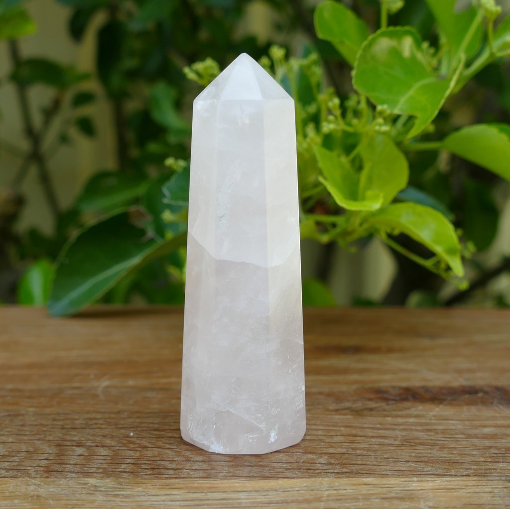 rose quartz crystal point