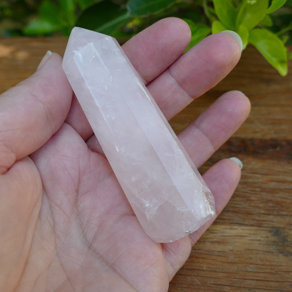 rose quartz crystal point