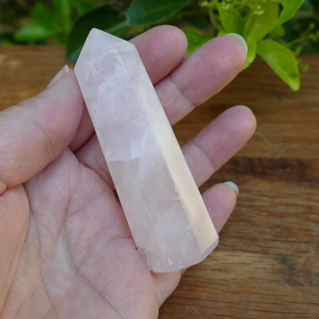 rose quartz crystal point