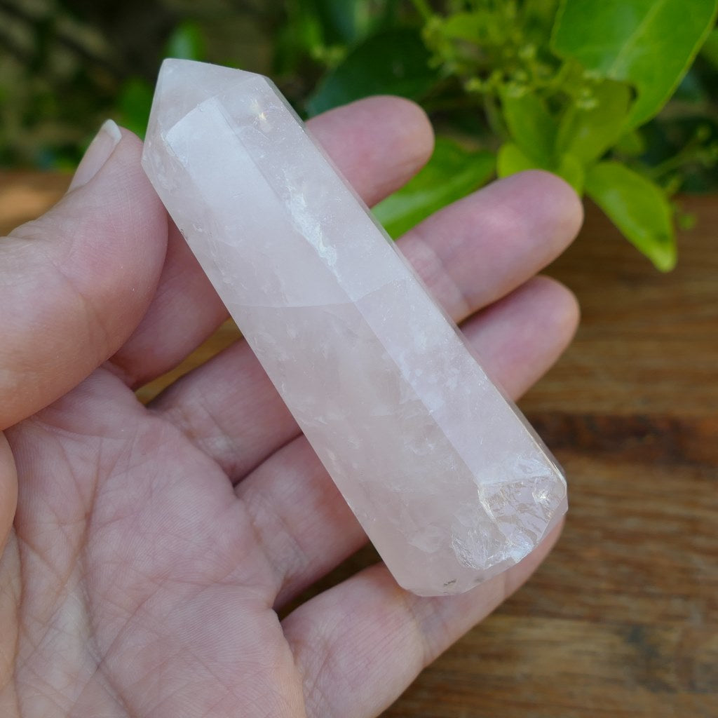 rose quartz crystal point