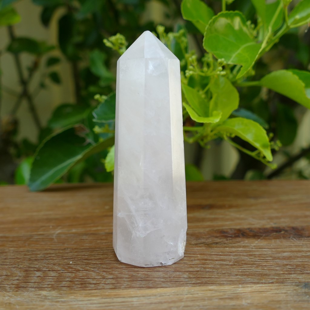 rose quartz crystal point