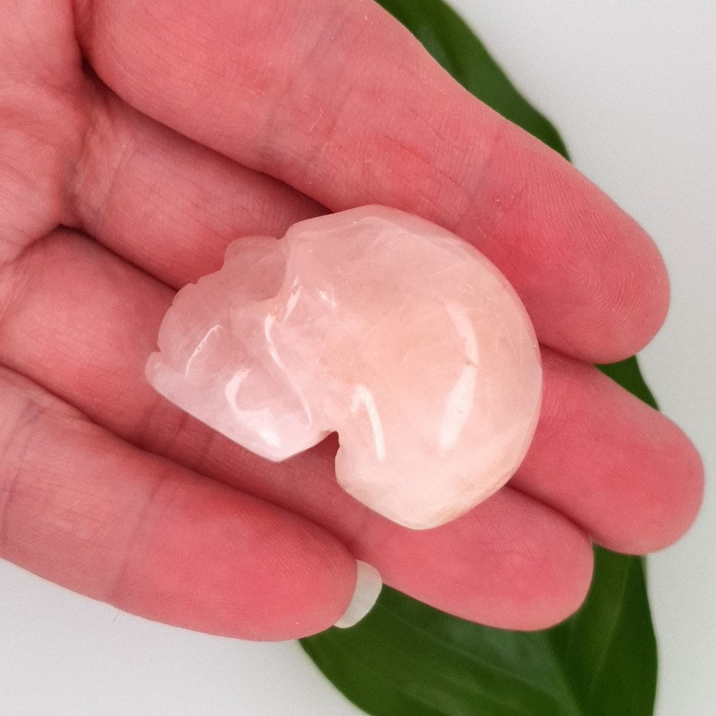 rose quartz crystal skull