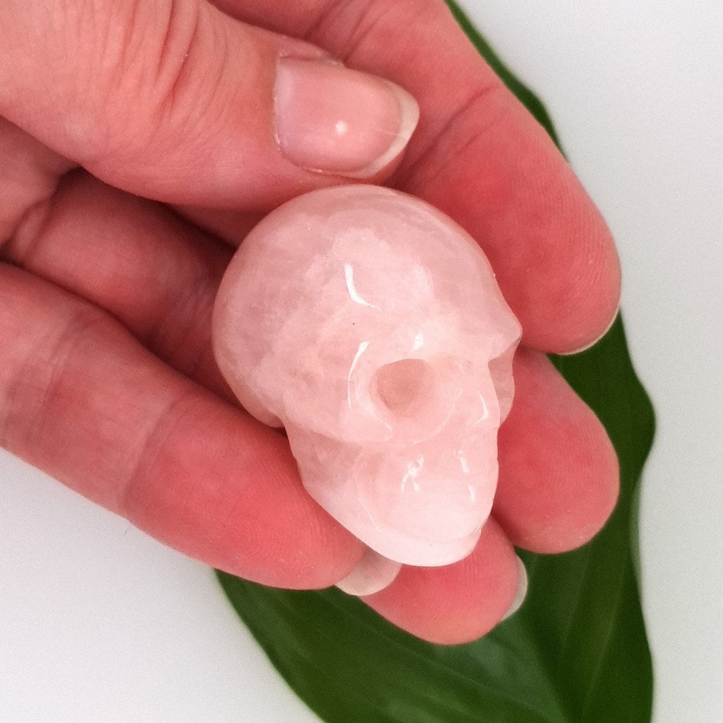 rose quartz crystal skull