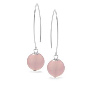 rose quartz sphere earrings