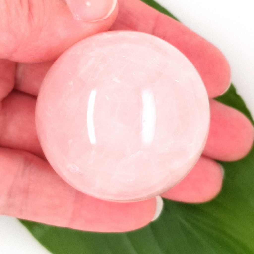 rose quartz sphere small