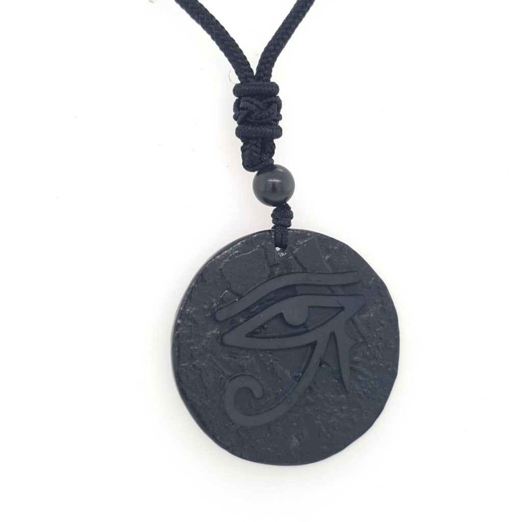 shungite eye of horus pendant