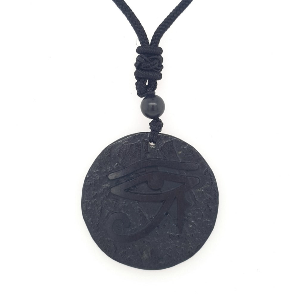 shungite eye of horus pendant