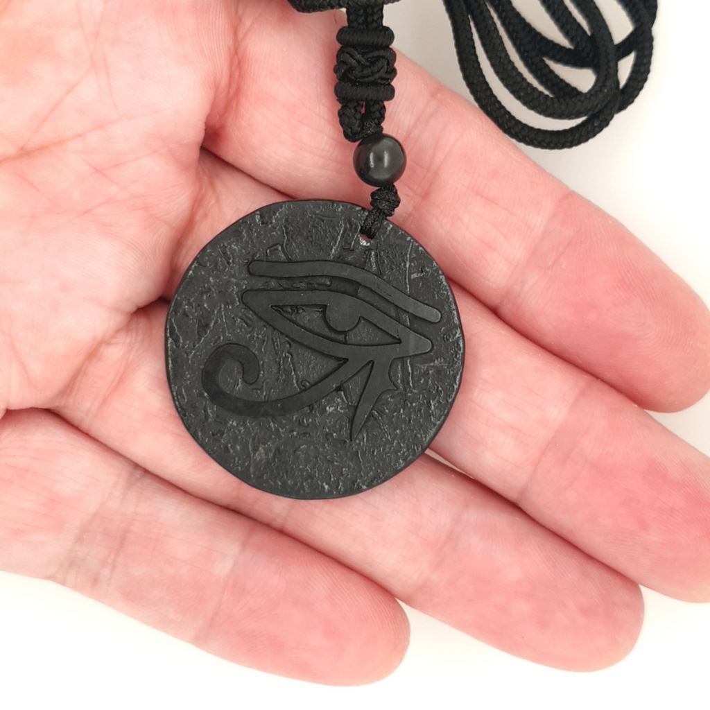 shungite eye of horus pendant