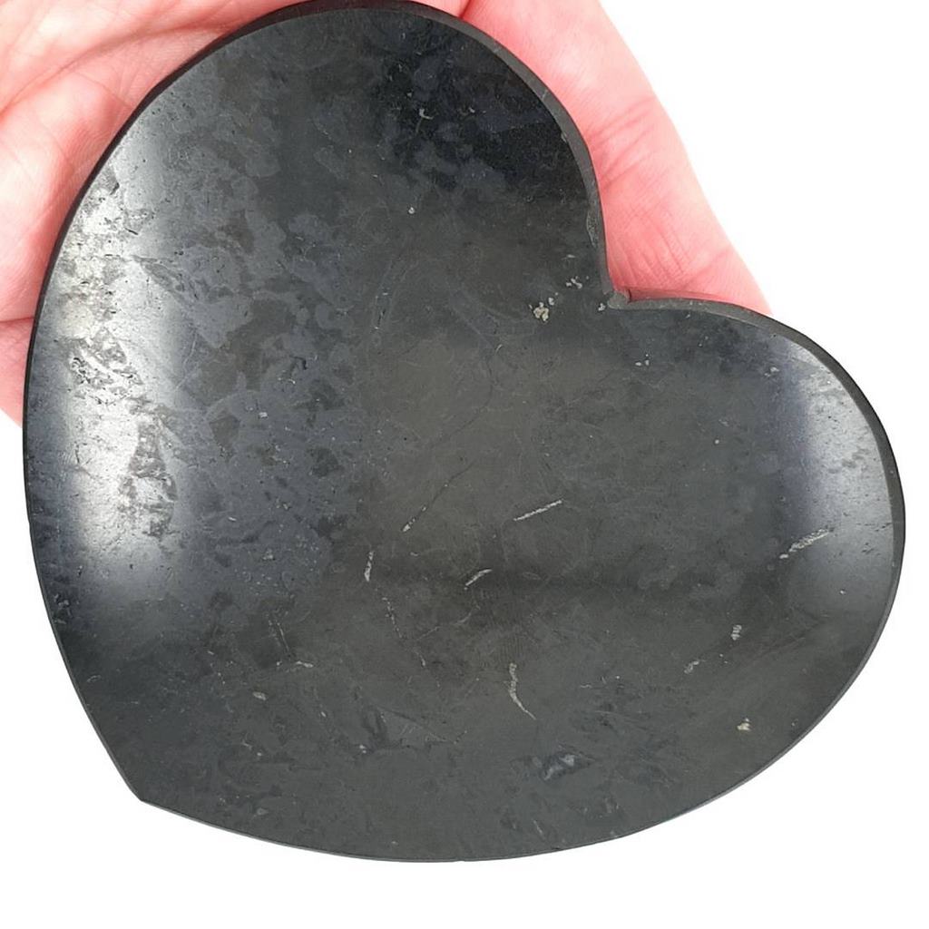 shungite heart plate charging tile