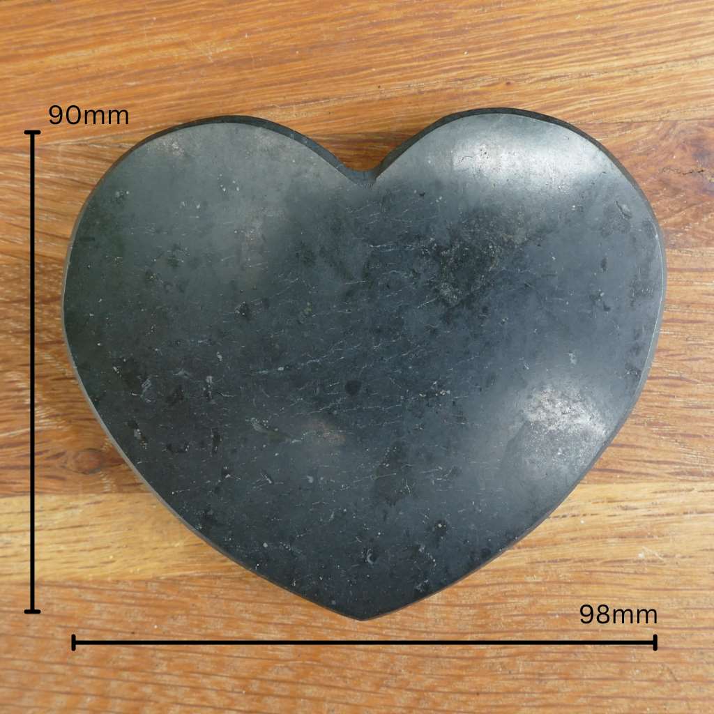 shungite heart plate charging tile